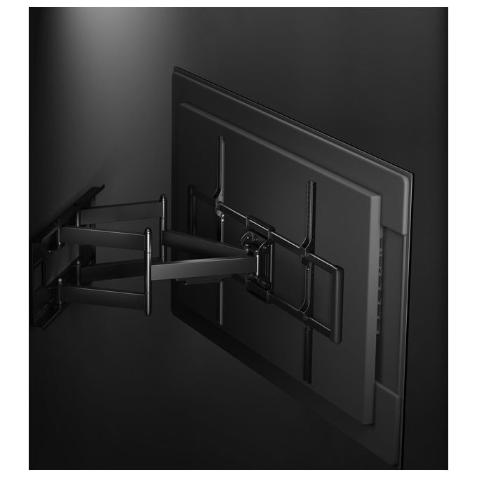 Equip 650343 Staffa per montaggio TV a movimento completo per impieghi gravosi da 60 a 120 pollici Capacita' massima 120 Kg Compatibilita' VESA fino a 900x600 mm Rotazione ±60° Inclinazione ±5° Estensione da 7,5 a 70,3 cm colore Nero