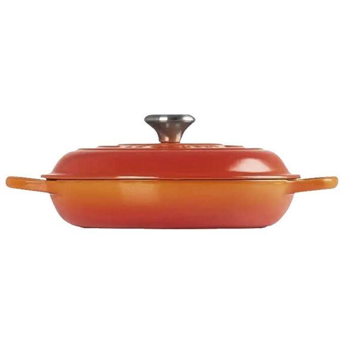LE CREUSET LS2532-302SS Tegame basso Evolution in ghisa vetrificata 30 cm 3.2 l per tutte le fonti di calore incluso induzione colore Arancione