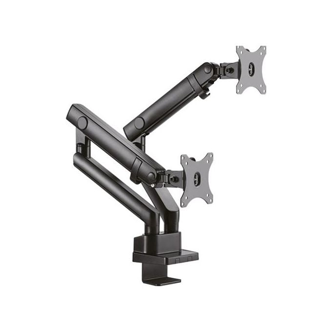 ICY BOX IB-MS314-T Supporto da Scrivania per 2 Monitor fino a 32'' Carico Massimo 16 Kg Regolabile in Inclinazione e Rotazione colore Nero