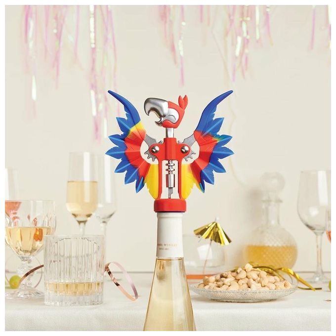 Ototo Design OT955 Pinot Apribottiglie 2 in 1 con Cavatappi e Apribottiglie Multicolore
