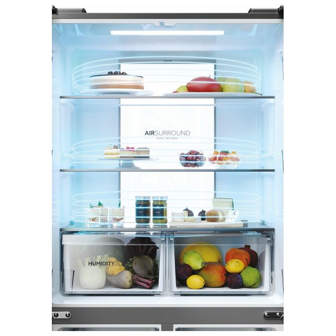 Haier HCR7818DNMM Cube 83 Serie 7 Frigorifero Multi Porta 467 L 181 cm Classe D 35 dB Total No Frost Wi-Fi colore Inox