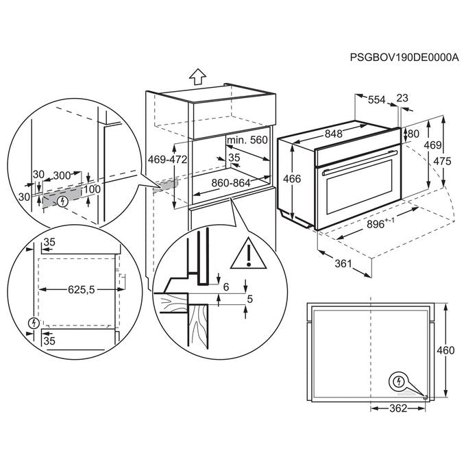 Electrolux KBZE10X Serie 900 Forno da incasso Multifunzione SurroundCook 85 L Classe A+ 9 funzioni AquaClean (47x90x58 cm) colore Inox