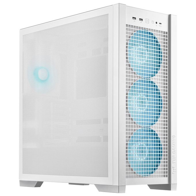 ASUS 90DC00I3-B19000 TUF Gaming GT302 ARGB Case Mid Tower Supporto EATX Ventole 140 mm Preinstallate Pannello in Vetro Temperato colore Bianco