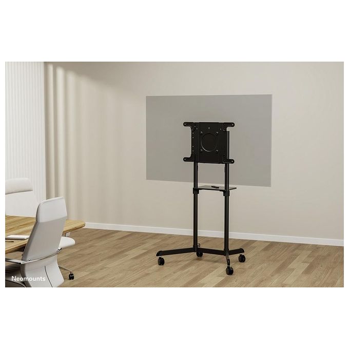Neomounts NS-M1250BLACK Carrello TV 37-70'' Rotazione 90° Inclinazione Regolabile 4 Ruote con Freno Mensola Integrata VESA 200x200-600x400 mm Peso Max 70 Kg colore Nero