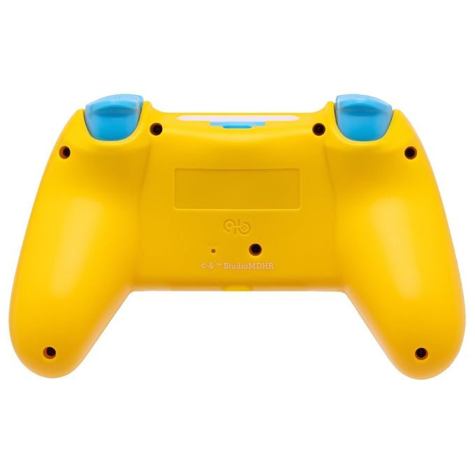 Qubick ACP40224 Cuphead Gamepad Wireless PS4 PS5 PC Bluetooth USB Vibrazione Touchpad colore Giallo