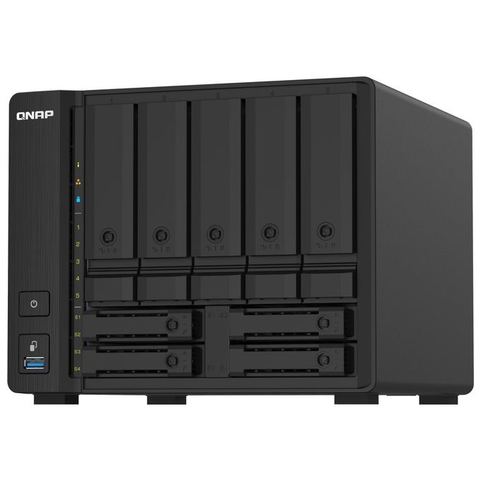 QNAP TS-932PX-4G TS-932PX NAS 9 baie SATA 6Gb-s 4 GB DDR4 espandibile a 16 GB processore quad-core 1 7 GHz 2 porte 10GbE SFP+ 2 porte 2 5GbE colore Nero