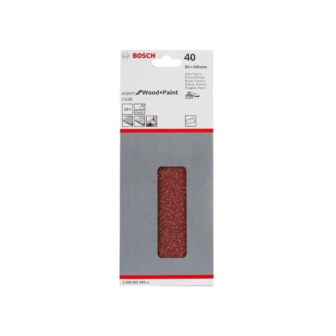 Bosch Fogli Abrasivi 93X230 Mm 40 Gr.