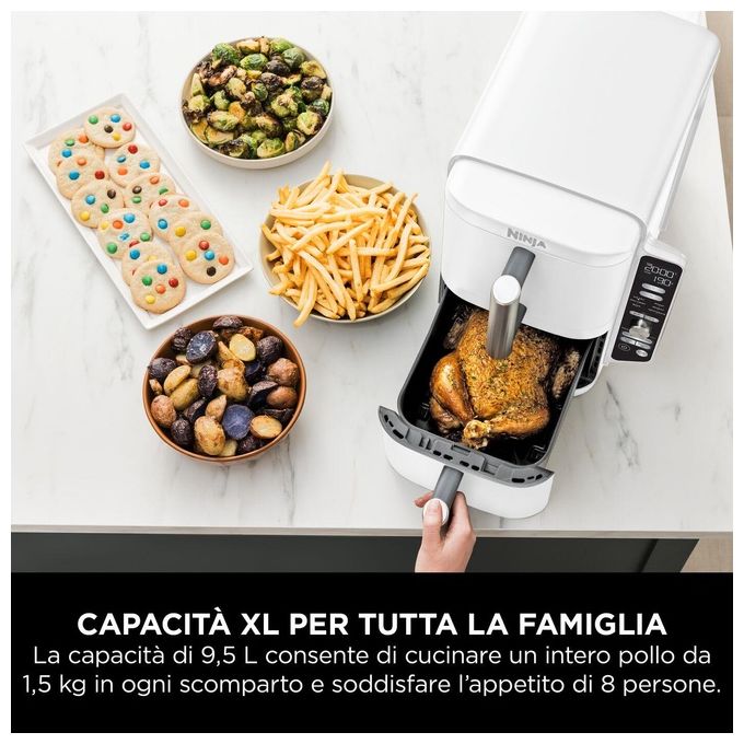 Ninja SL400EUWH Friggitrice ad aria 9.5 L 2470 W 6 programmi Display incluso colore Bianco
