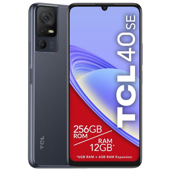 TCL 40SE Smartphone 6GB 256GB Display 6.75'' Dual SIM 4G Android 13 colore Dark Gray