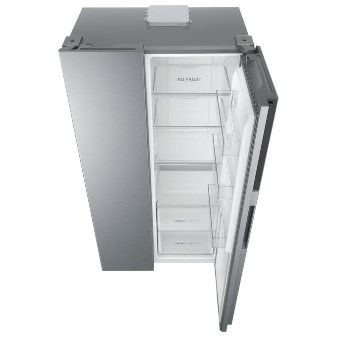 Haier HSR3918ENPG Serie 3 Frigorifero Side by Side 528 L 177 cm Classe E 38 dB No Frost Inverter Multi Air Flow colore Argento