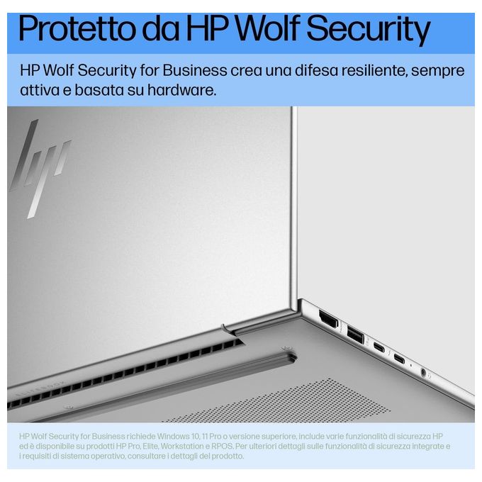 HP A37RWET EliteBook 630 G11 Notebook Intel Core Ultra 7 155U 13.3'' WUXGA 16GB DDR5 512GB SSD NVMe Wi-Fi 6E Windows 11 Pro colore Argento