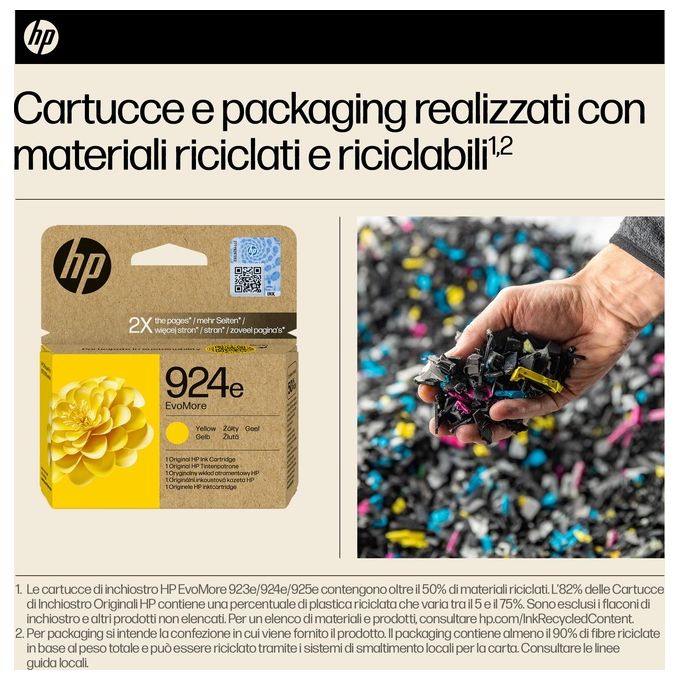 HP 4K0U9NE 924e EvoMore Cartuccia di Inchiostro Originale Inkjet XL 800 pagine colore Giallo