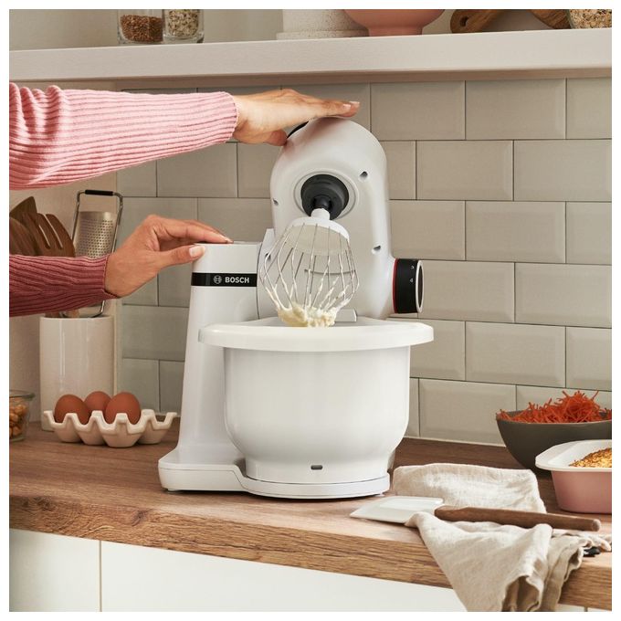 Bosch MUMS2AW00 Serie 2 Robot da Cucina 700W 3.8L 4 Velocita' Movimento Planetario 3D colore Bianco