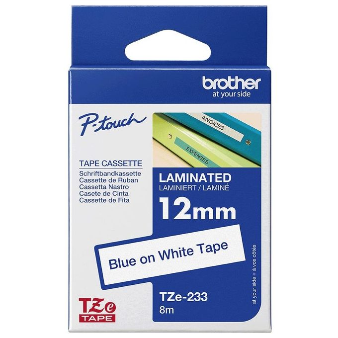 Brother Nastro Tipo Tz 12mm Blu Bianco