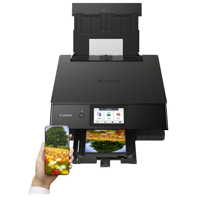 Canon TS8750 Stampante Multifunzione Inkjet 6 Inchiostri Separati Wi-Fi Touchscreen 4.3 Pollici Stampa Fronte Retro Automatica colore Nero