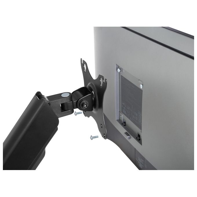 EQUIP 650136 Supporto da Parete per Monitor Singolo 17''-32'' con Molla a Gas Rotazione 360° Inclinazione Regolabile fino a 9 Kg colore Nero