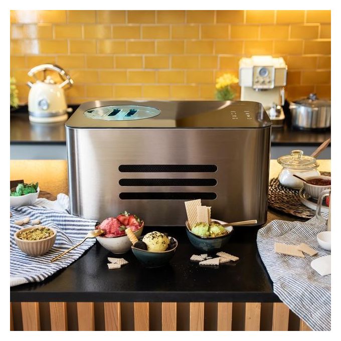Cecotec Gelacy 1500 Touch Gelatiera con Compressore 1,5 L 150 W Display Touch Screen Finestra di Controllo colore Nero