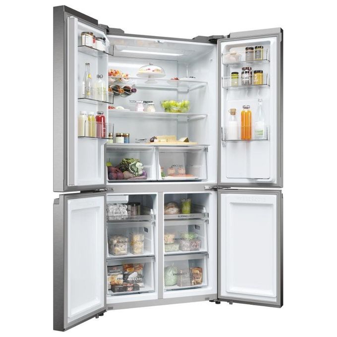 Haier HCR5919EHMP Cube 90 Serie 5 Frigorifero Americano Side by Side 525 L 190 cm Classe E 38 dB Total No Frost colore Inox