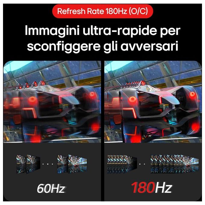LG 24GS60F UltraGear Monitor Gaming 24'' IPS Full HD 1ms 180Hz HDR10 FreeSync Premium G-Sync Compatible colore Nero