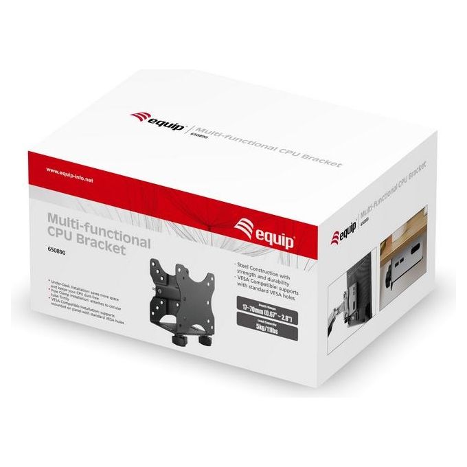 Equip Supporto per Cpu Sotto Scrivania Nero