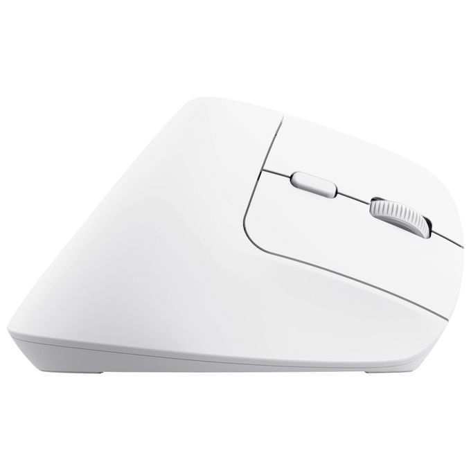 Trust 25399 Bayo+ Mouse Ergonomico Wireless Multidispositivo 6 Pulsanti 800-2400 DPI Ricaricabile colore Bianco