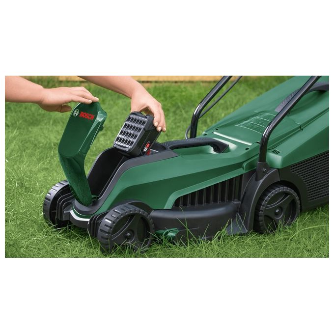 Bosch 06008B9D00 EasyMower 18V-32-200 Tagliaerba a spinta Batteria 18 V 4 Ah Larghezza Taglio 32 cm Capacita' Cesto 31 L Superficie Massima 200 m² colore Verde