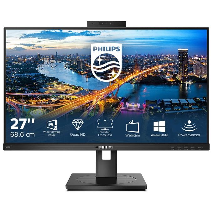 Philips 275B1H-00 B Line Monitor 27'' IPS LED 2560x1440 2K 75Hz Webcam integrata colore Nero
