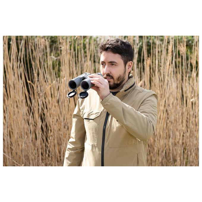 BRESSER 1330842 Wave Binocolo 8x42 mm con Prismi BaK-4 Rivestimento FMC Impermeabile colore Grigio