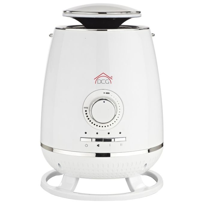 DCG Eltronic - PTC003 - Stufa in ceramica rotante, potenza 1 800 W, 2 livelli di calore, termostato regolabile, protezione anti-ribaltamento, Bianco