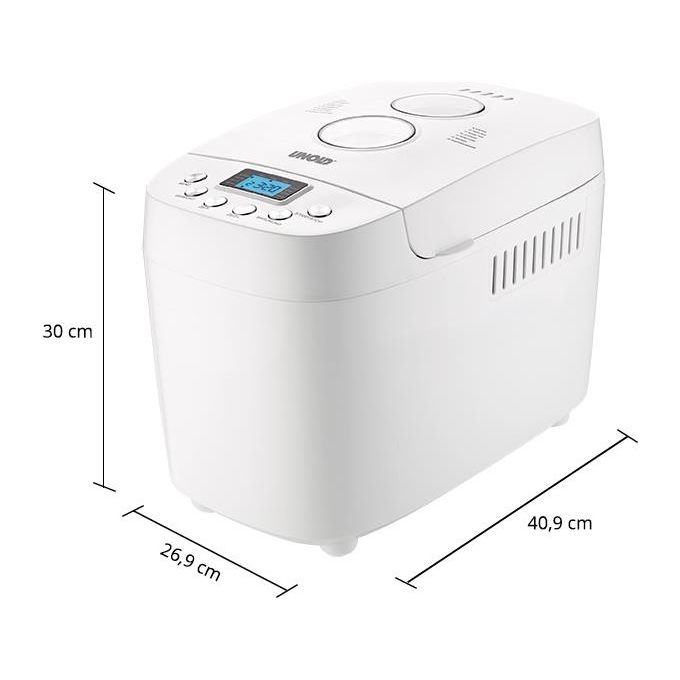 Unold 68520 Backmeister Big Macchina per il Pane 850W 15 Programmi 1,5 Kg Display LCD colore Bianco