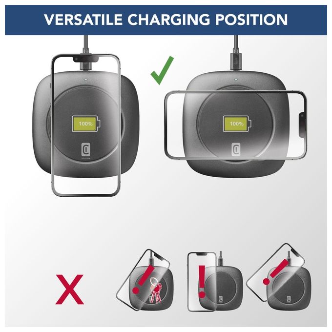 Cellular Line Easy Wireless Charger Caricabatterie Wireless 10W Nero
