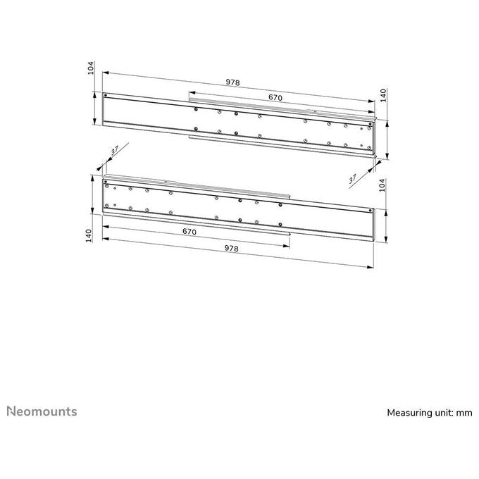 Neomounts ADM-875WH2 Adattatore per doppio schermo 42'' a 65'' VESA max 800x400 40 Kg per schermo colore Bianco