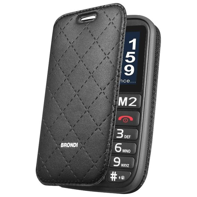 Brondi AMICO STILOSO NERO Telefono Cellulare Barra Dual SIM 2.4'' 1.3 MP Bluetooth Tasti Grandi Tasto SOS colore Nero