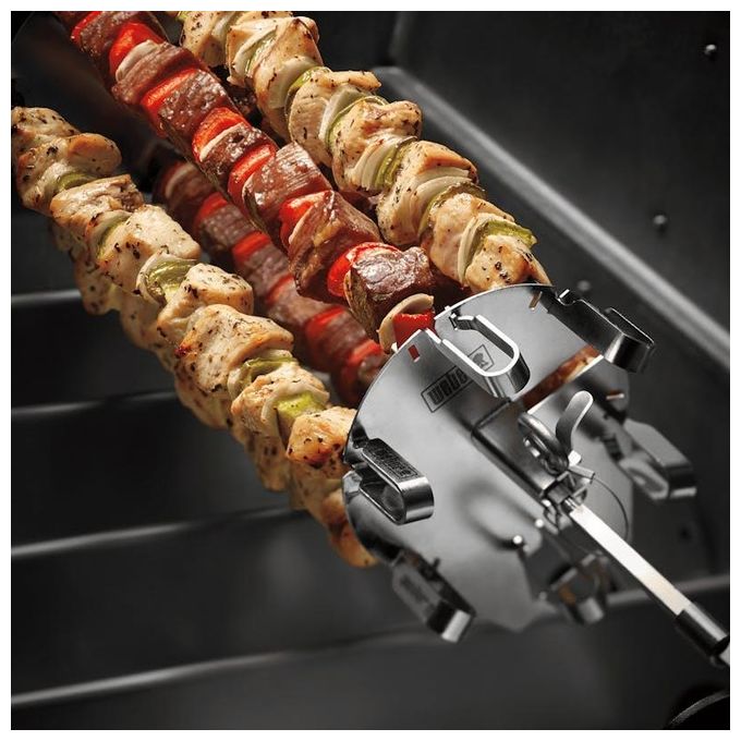 Weber 7685 Planetario di Spiedini per Girarrosto 6 Spiedini in Acciaio Inox 40.64 cm Compatibile con Weber Genesis Spirit Summit Kettle 57 cm colore Nero