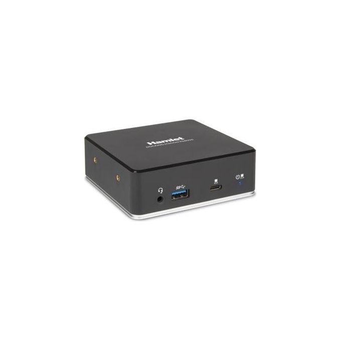 Hamlet HDKC-PD8000 Docking Station Universale USB 3.1 Gen 1 Doppia HDMI Power Delivery 85W Gigabit Ethernet 3 Porte USB 3.1 Gen 1 Uscita Audio Jack 3.5 mm Slot Sicurezza colore Nero