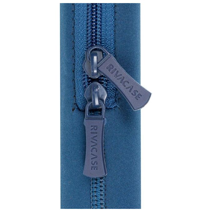 Rivacase Custodia Antishock per Laptop 13.3''-14'' Zip Verticale Blu Scuro