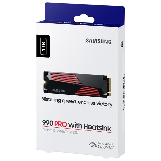 Samsung MZ-V9P1T0G 990 PRO SSD Interno NVMe M.2 2280 1TB PCIe 4.0 x4 con Dissipatore di Calore compatibile PS5