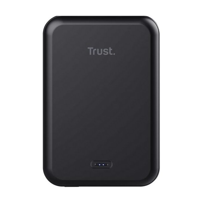 Trust 24877 Magno Powerbank Wireless 5000 mAh USB C 15W compatibile iPhone 12 colore Nero
