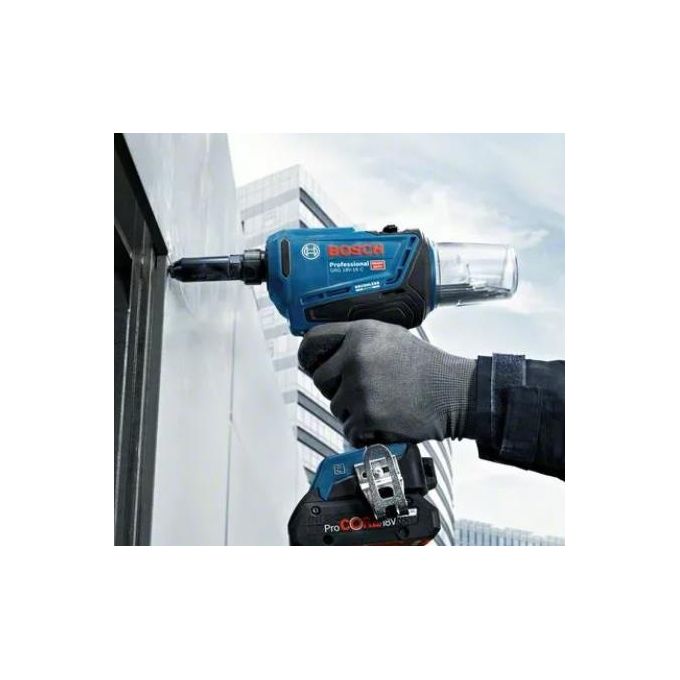 Bosch 0 601 9K5 001 GRG 18V-16 C Rivettatrice Elettrica a Batteria 18 V 4 Ah 16000 N Motore Brushless Bluetooth Integrato colore Nero Verde
