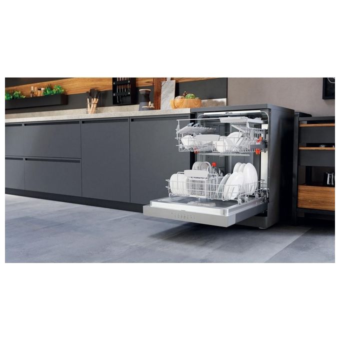 Hotpoint HFC 3C41 CW X Lavastoviglie Libera Installazione 14 coperti Classe C 41 dB Active Dry Aquastop (85x60x59 cm) colore Inox