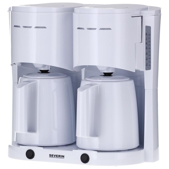 Severin KA 9314 Macchina da caffe' americana con doppia caraffa termica 1 L 2000 W filtro girevole indicatore livello acqua colore Bianco