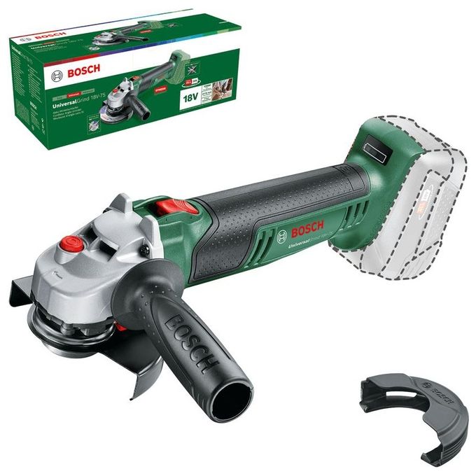 Bosch 06033E5000 UniversalGrind 18V-75 Smerigliatrice Angolare a Batteria 115 mm 12000 rpm 18V 4Ah colore Nero Verde