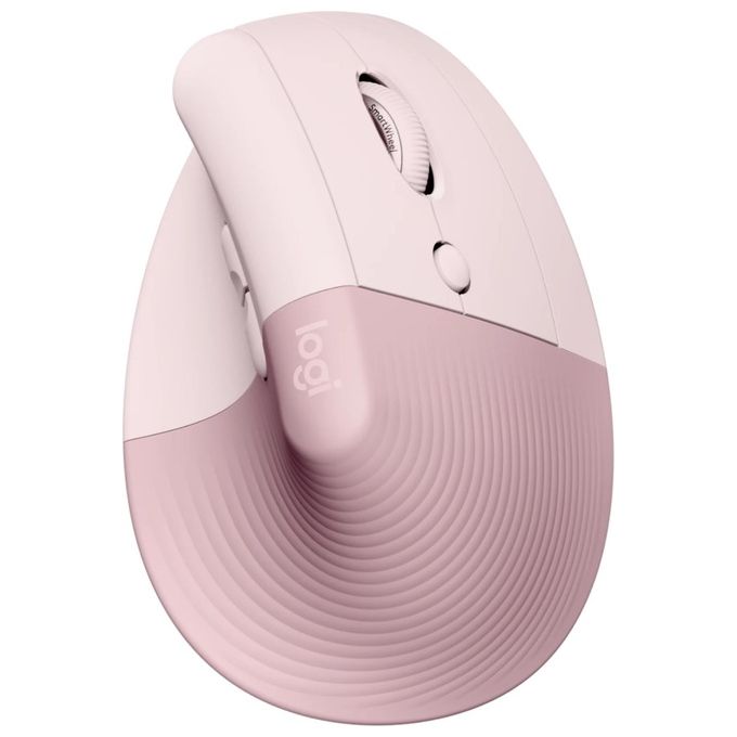 Logitech 910-006478 Lift Mouse Ergonomico Verticale Senza Fili 4000 DPI Bluetooth e RF 4 Tasti Clic Silenziosi Fino a 24 Mesi di Autonomia colore Rosa