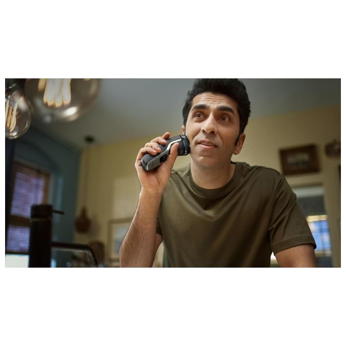 Philips S3143-00 Shaver 3000 Series Rasoio elettrico rotativo Wet Dry 3 testine autonomia 60 min colore Nero Argento
