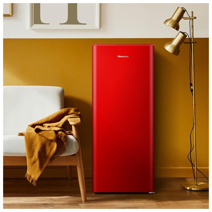 Hisense RR220D4ERE Frigorifero Monoporta 165 L 126.5 cm Classe E 37 dB Congelatore 4 Stelle LED colore Rosso