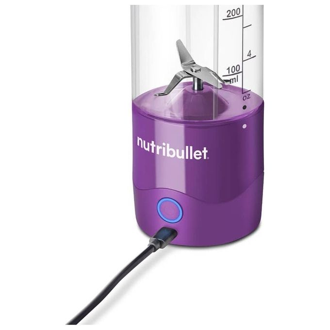 NutriBullet NBP003PU Frullatore Portatile 475 ml Lame Acciaio Inox Tritaghiaccio Batteria 2000 mAh Ricarica USB-C colore Viola