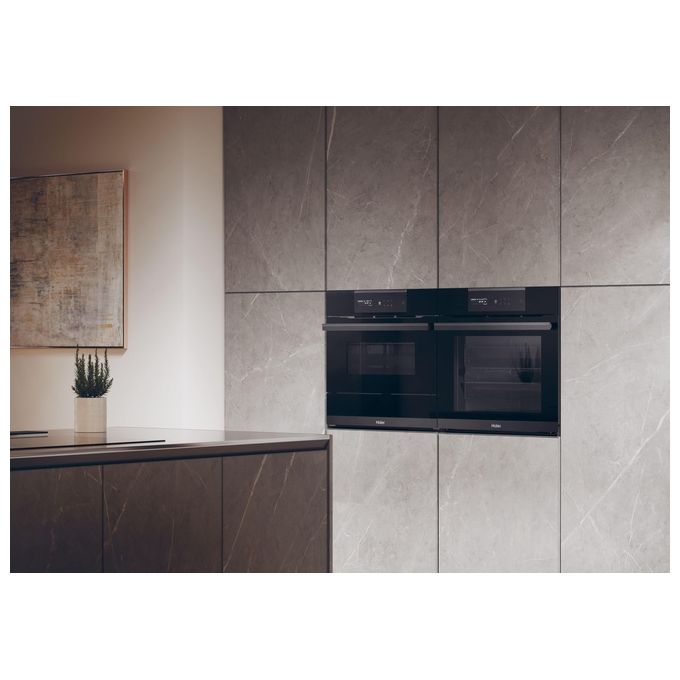 Haier 33703230 I-Message Steam Series 6 Forno da incasso elettrico a vapore 70 L Classe A+ Wi-Fi Bluetooth hOn pirolitico (59.5x59.5x56.8 cm) colore Nero