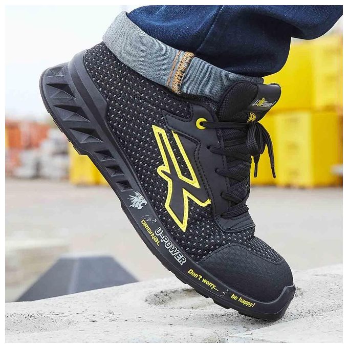 U-Power RV20014 Matt Scarpe Antinfortunistiche S3 SRC CI ESD Puntale Airtoe Aluminium Taglia 39 colore Nero Giallo