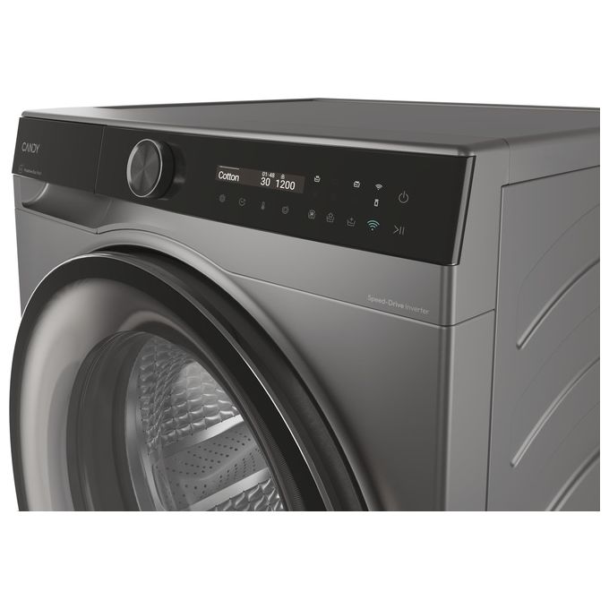 Candy BS 48SB6G-S Lavatrice Slim 8 Kg Classe A-10% Profondita' 49 cm Centrifuga 1400 giri Inverter Vapore Wi-Fi colore Antracite