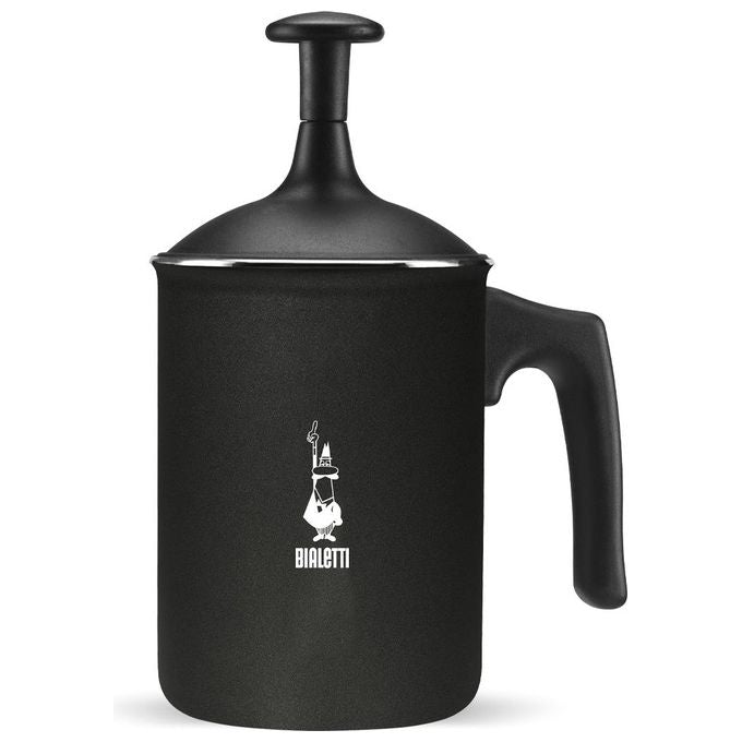 Bialetti Tutto Crema Schiumalatte da 3 Tazze con Colino Doppio per una Schiuma Robusta 0,5Lt Nero